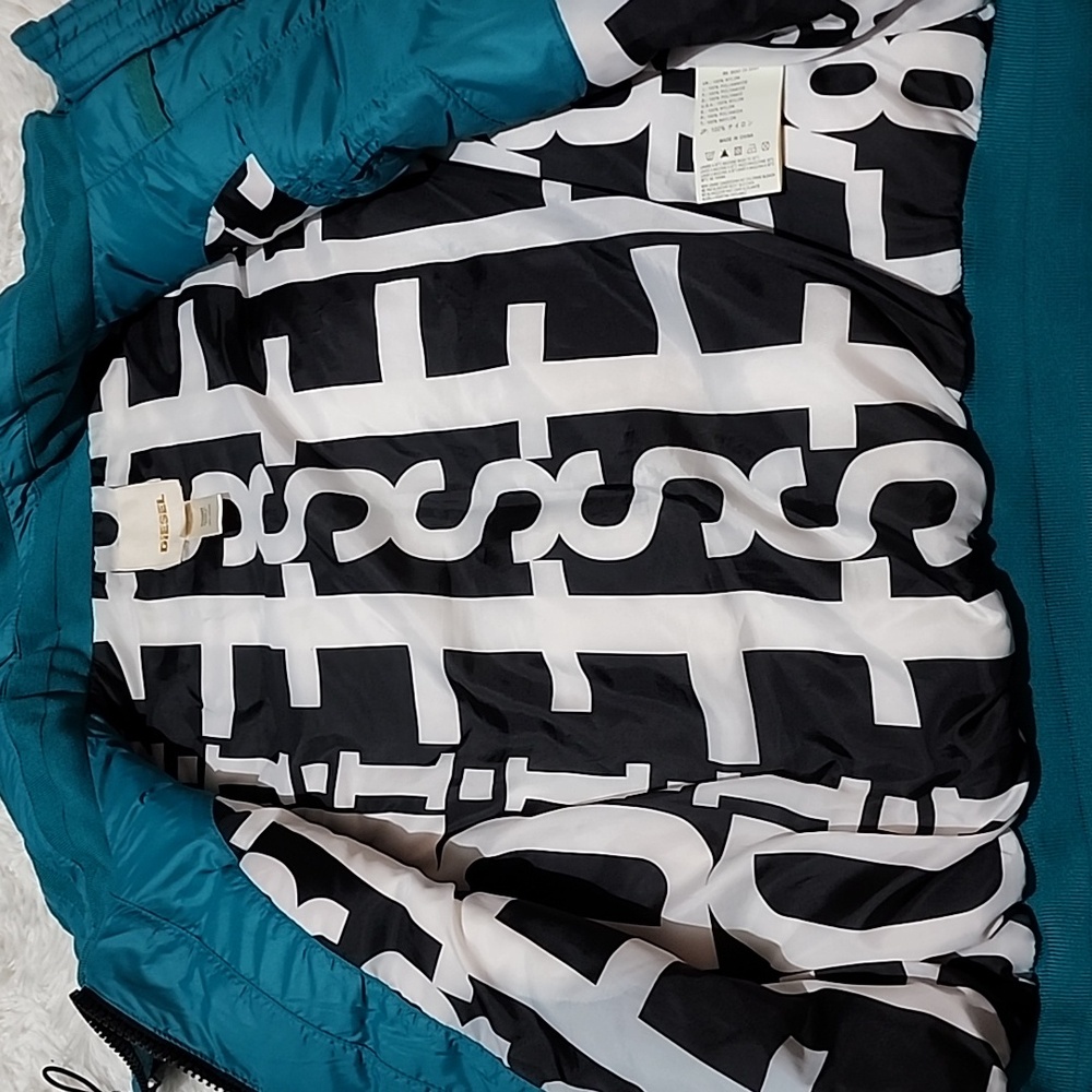 Diesel Teal Full Zip Puffer Vest - Picture 14 of 16